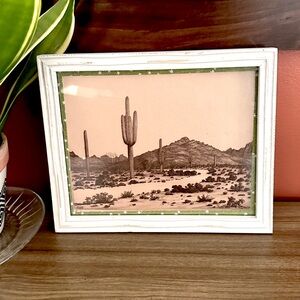 Cactus Neutral Desert Vintage Style Landscape Southwest Canvas Wall Art Print